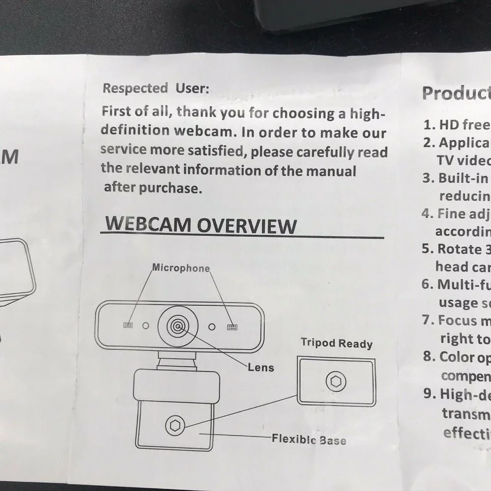 HD Webcam with microphone USB Connection